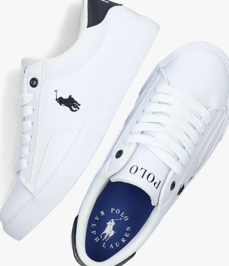 witte polo ralph lauren lage sneakers theron iv