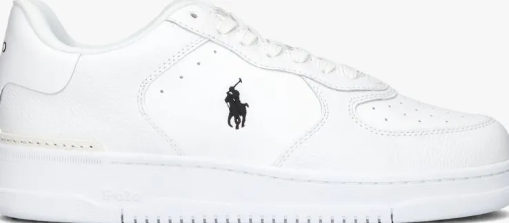 witte polo ralph lauren lage sneakers masters court low top