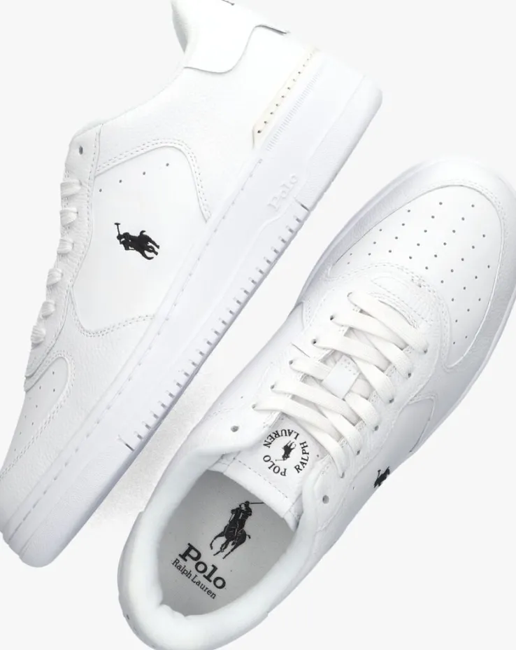 witte polo ralph lauren lage sneakers masters court low top