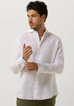 witte profuomo casual overhemd shirt x-cutaway sc linnen