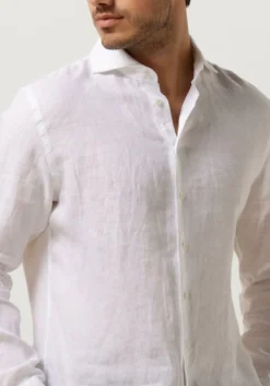 witte profuomo casual overhemd shirt x-cutaway sc linnen