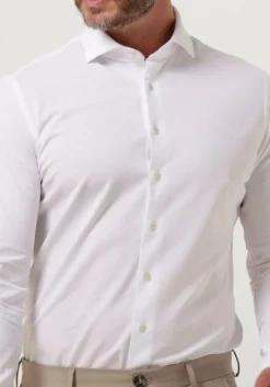 witte profuomo klassiek overhemd knitted shirt