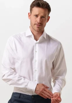 witte profuomo klassiek overhemd fine twill - slim fit - non iron extra long sleeve