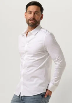 witte pure path casual overhemd jersey basis shirt
