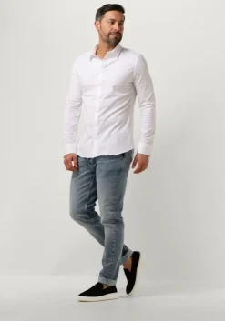 witte pure path casual overhemd jersey basis shirt
