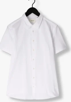 witte pure path casual overhemd pique shortsleeve button up shirt