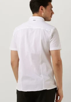 witte purewhite casual overhemd melange ss basic shirt