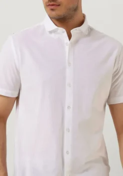 witte purewhite casual overhemd melange ss basic shirt
