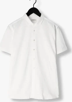 witte purewhite casual overhemd melange ss basic shirt
