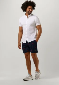 witte purewhite casual overhemd melange ss basic shirt