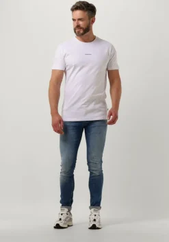 witte purewhite t-shirt tshirt with small logo on chest and big back print