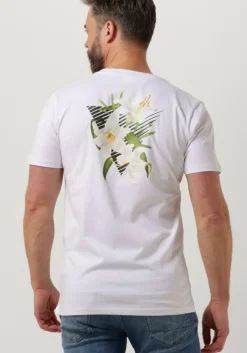 witte purewhite t-shirt tshirt with small logo on chest and big back print