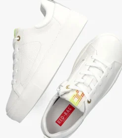 witte red-rag lage sneakers 13360