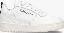 witte red-rag lage sneakers 13901