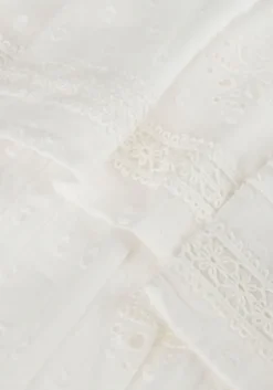 witte scotch & soda mini jurk broderie anglaise + clip jacquard