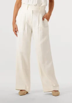 witte second female wijde broek lino troussers