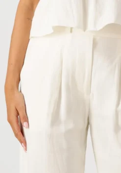 witte second female wijde broek lino troussers