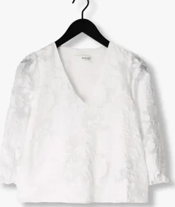 witte selected femme blouses slfcathi-sadie 3/4 top ff