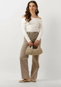 witte selected femme tops & t-shirts slfeffie ls off-shoulder top