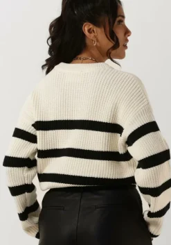 witte selected femme trui slfbloomie ls knit o-neck b