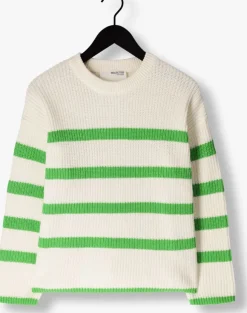 witte selected femme trui slfbloomie ls knit o-neck b