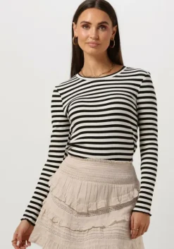 witte selected femme t-shirt anna ls crew neck tee stripe