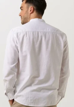 witte selected homme casual overhemd slhregnew-linen shirt ls band