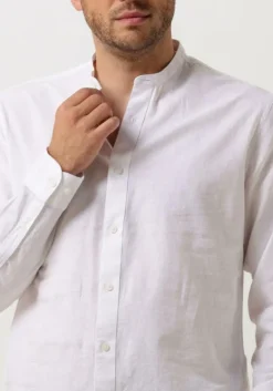 witte selected homme casual overhemd slhregnew-linen shirt ls band