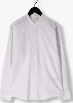 witte selected homme casual overhemd slhregnew-linen shirt ls band
