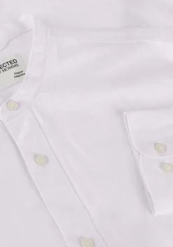 witte selected homme casual overhemd slhregnew-linen shirt ls band