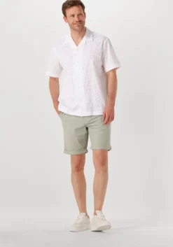 witte selected homme casual overhemd slhrelaxeli emb ss shirt