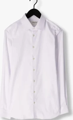 witte selected homme klassiek overhemd slhslim-performance shirt ls noos