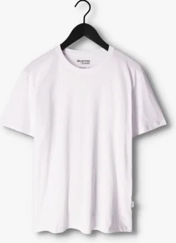 witte selected homme t-shirt slhaspen ss o-neck tee noos