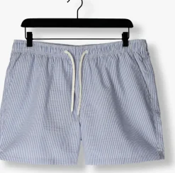 witte selected homme zwembroeken slhcooper-seersucker swimshorts