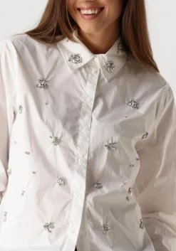 witte summum blouses blouse crispy poplin diamants