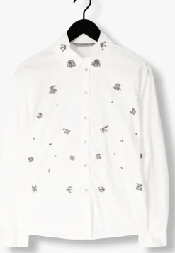 witte summum blouses blouse crispy poplin diamants