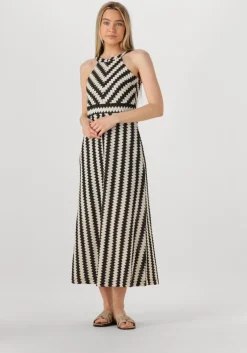 witte summum maxi jurk long halter fine crochet dress