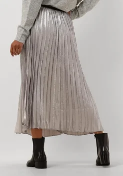 witte summum midirok pleated skirt lamee metallic
