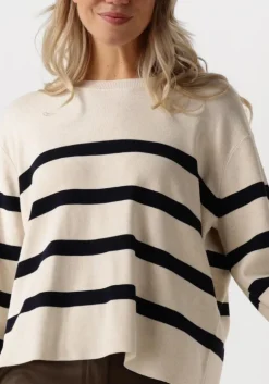 witte summum trui striped sweater soft viscose polyamide knit