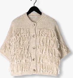 witte summum vest cardigan 3/4 sleeve fringe knit
