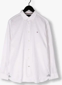 witte tommy hilfiger casual overhemd core 1985 flex oxford rf shirt