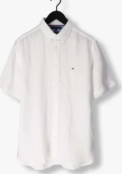 witte tommy hilfiger casual overhemd pigment dyed linen rf shirt s/s