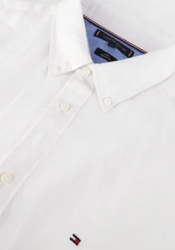 witte tommy hilfiger casual overhemd pigment dyed linen rf shirt s/s