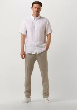 witte tommy hilfiger casual overhemd pigment dyed linen rf shirt s/s