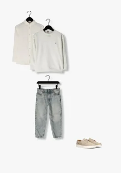 witte tommy hilfiger casual overhemd linen blend relaxed shirt ls