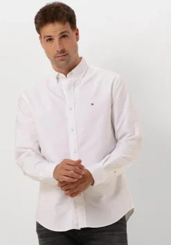witte tommy hilfiger casual overhemd solid heritage oxford rf shirt