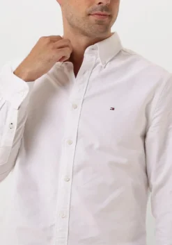 witte tommy hilfiger casual overhemd solid heritage oxford rf shirt