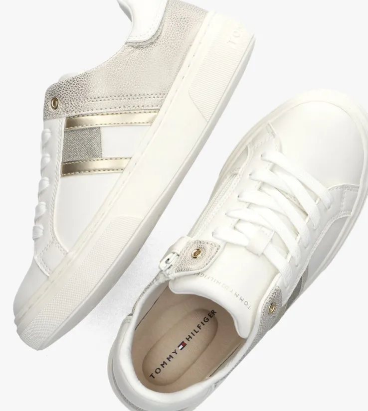witte tommy hilfiger lage sneakers 33202