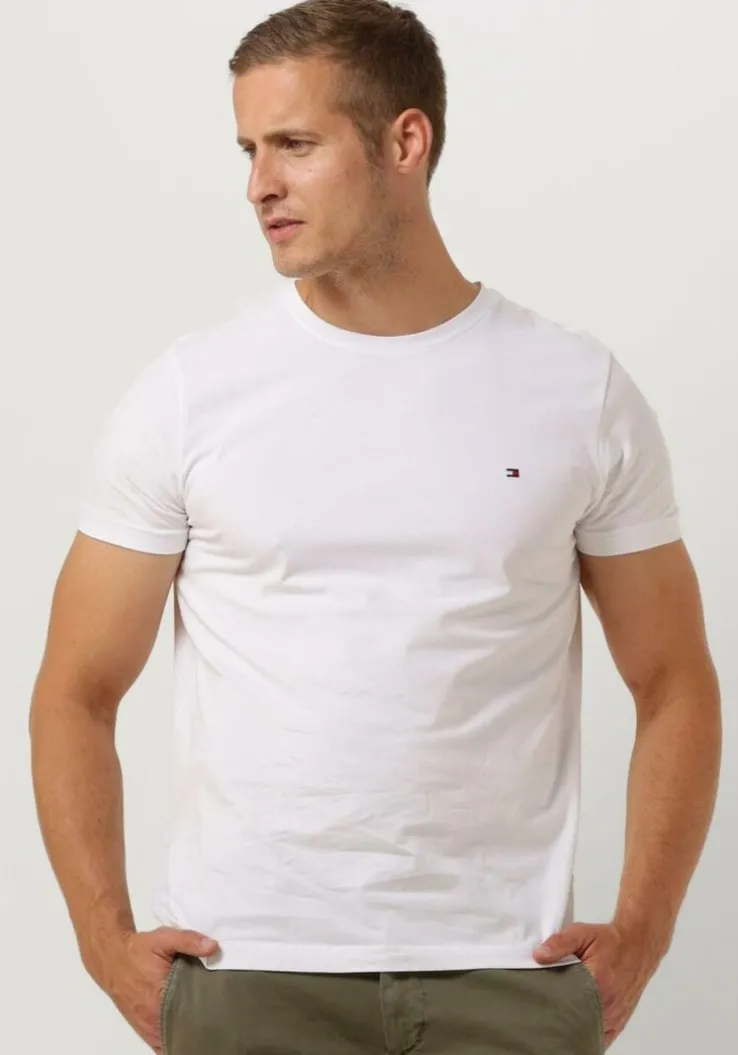 witte tommy hilfiger t-shirt core stretch slim c-neck