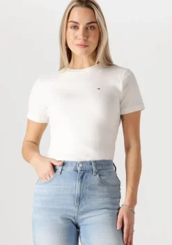 witte tommy hilfiger t-shirt slim cody c-nk ss